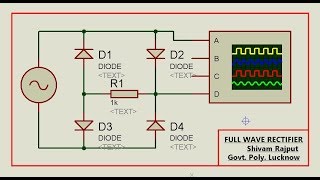 Full Wave Rectifier on Proteus