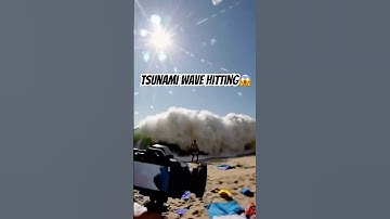 This tsunami wave washed the entire beach🌊😱 #tsunami #waves #beach #trending #ai
