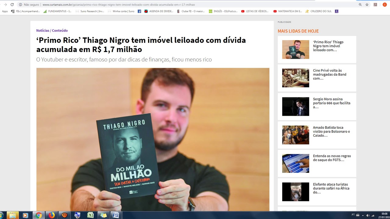 ‘Primo Rico’ Thiago Nigro tem imóvel leiloado com dívida acumulada em R$ 1,7 milhão redes humanas
