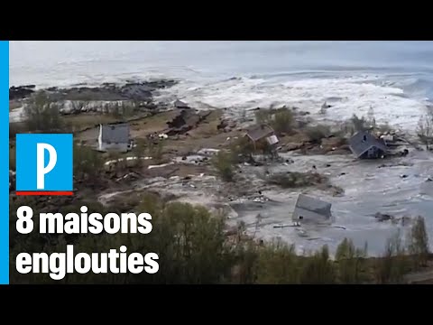 Norvège : un puissant glissement de terrain emporte 8 maisons dans la mer (Le Parisien)