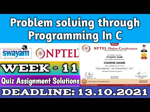 Problem solving through Programming In C | NPTEL | Week 11 Assignment 11 Solution | July 2021