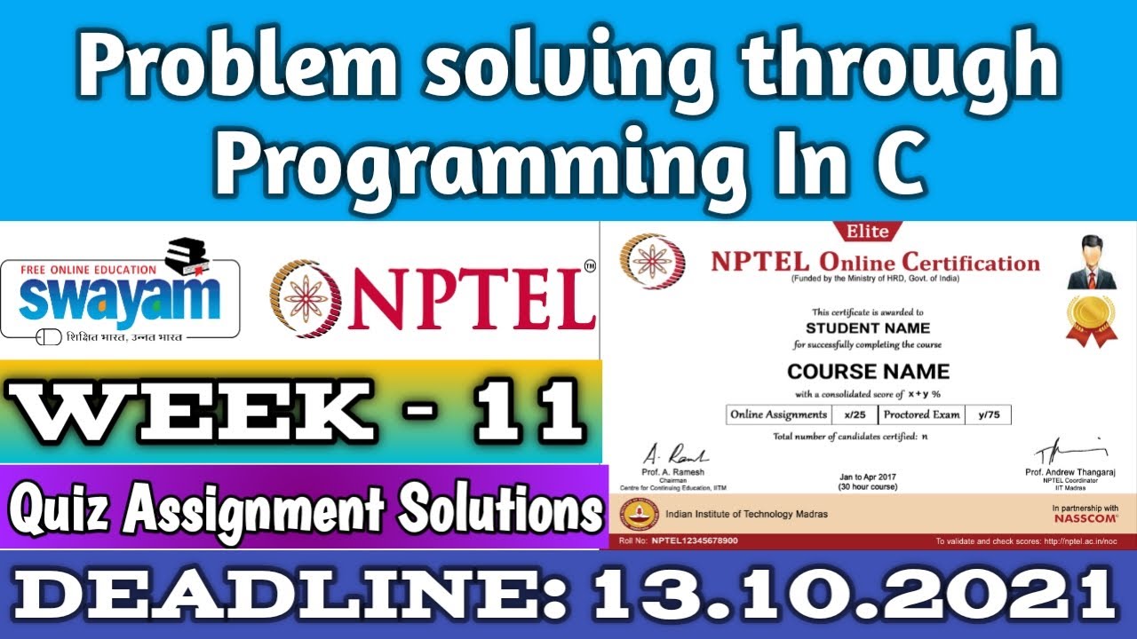 nptel problem solving through c assignment solutions week 11