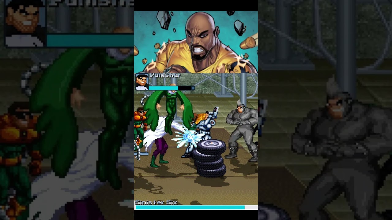 Luke Cage VS Sinister Six - The Punisher Arcade Remake 