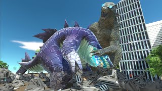 Monstrous Clash: Godzilla vs. Sharkjira!(Hungry Shark)  Animal Revolt Battle Simulator