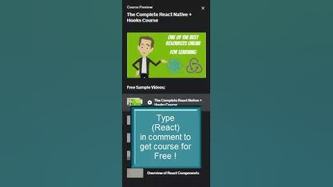 The Complete React Native and Hooks Course #udemy #free #freecourse #course #react #reactnative