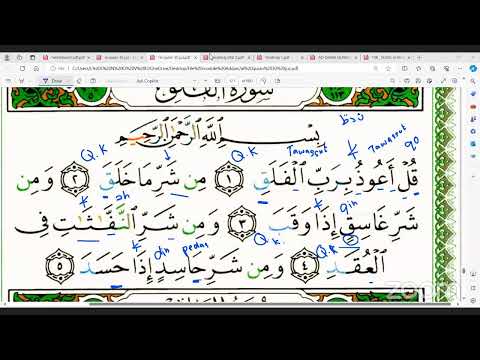 Kelas Online Makhraj Surah Lazim PERCUMA Ep 24 (Surah Al-Falaq))