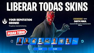 LIBERAR TODAS SKINS STAR WARS, SKIN GRÁTIS e PASSE PAGO VALE A PENA?