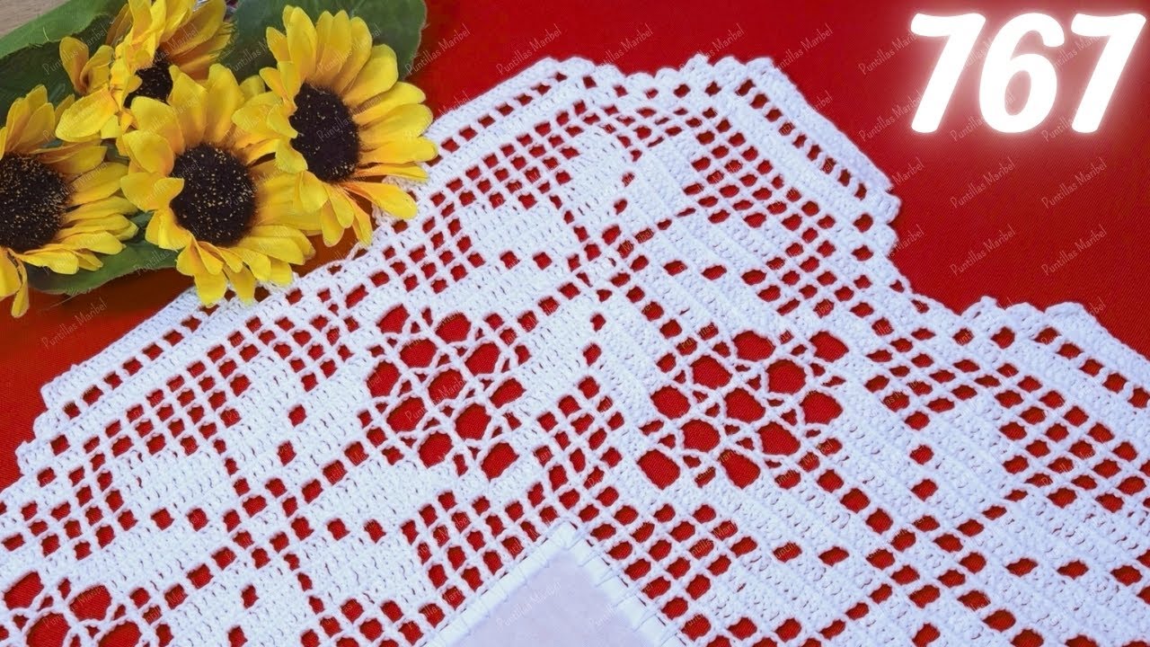 Maravillosa orilla a crochet de NOCHEBUENAS para caminos de mesa (vuelta y vuelta) 🎀 767