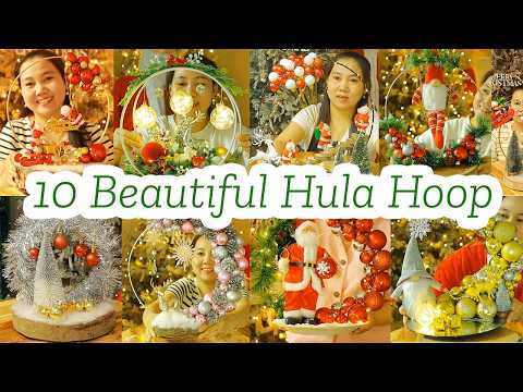 10 Beautiful Christmas Decorations Made with Hula Hoops