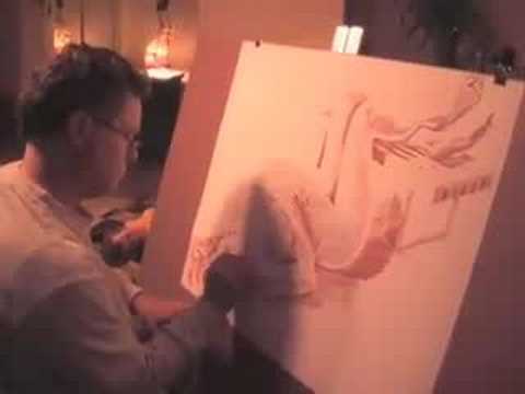 Artist James Kapche drawing nude