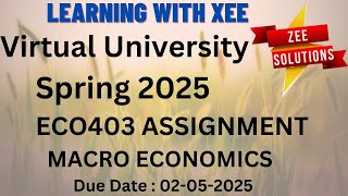 ECO403 MACRO ECONOMICS ASSIGNMENT SPRING 2025 Virtual University of Pakistan