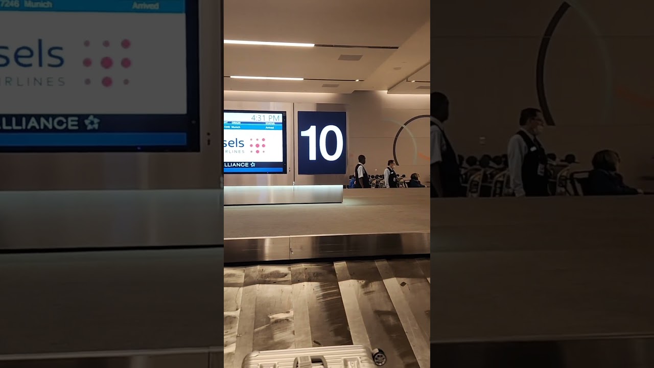 Baggage claim 10 that has Lufthansa logo on the screen LAX Airport Los Angeles California (8/6/2025)