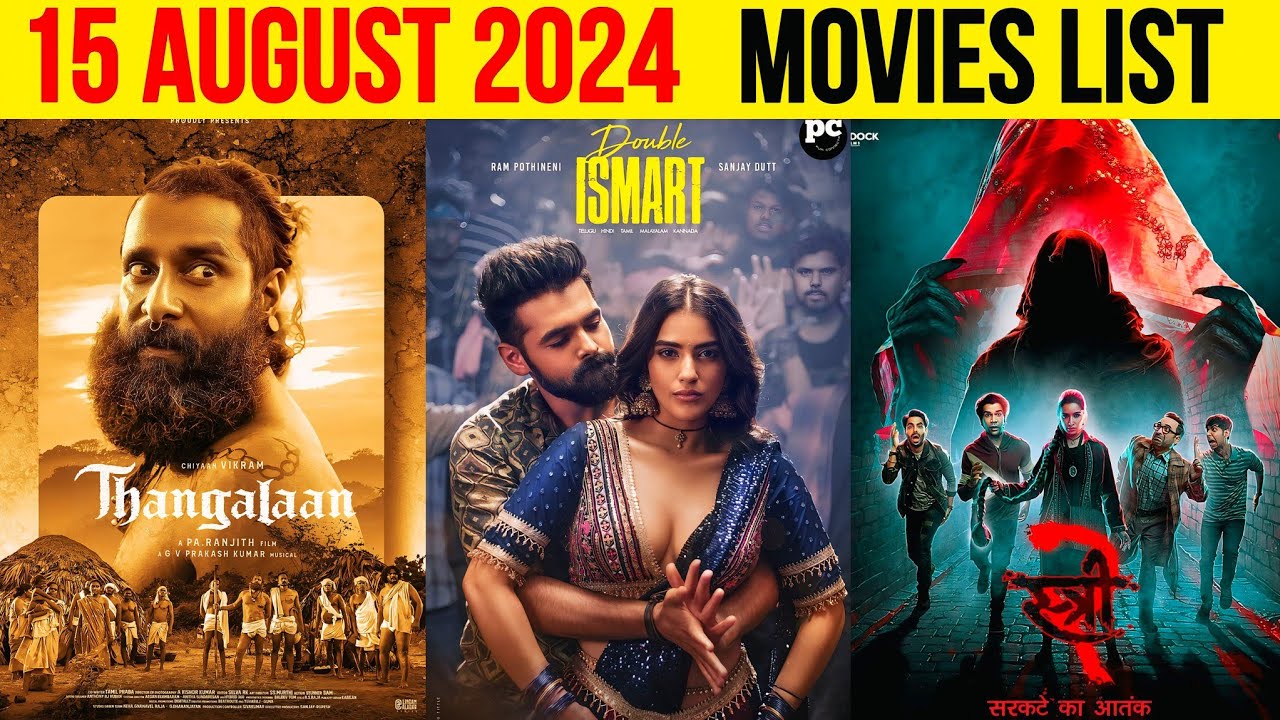 15 August 2024 Upcoming BIGGEST Movies In Hindi || Upcoming Bollywood & South Films | August Movies