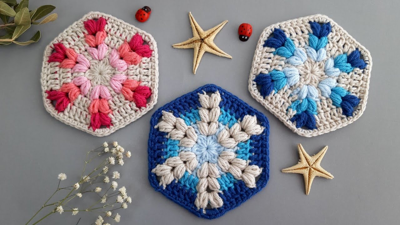 harika bir Altıgen motif modeli yapımı / #crochet yeni motif örnekleri