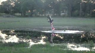R/C Sbach 342 Hovering Over Water / Dunking Rudder