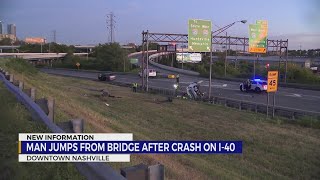 Man jumps from bridge after crash on I-40