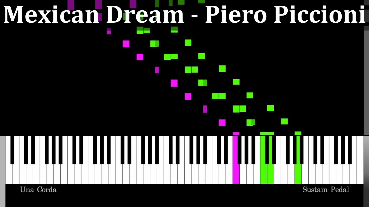 Mexican Dream - Piero Piccioni | Piano Tutorial【Synthesia-style】