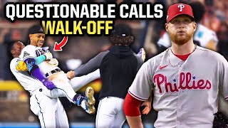 Bad umpiring before Diamondbacks walk off Phillies, a breakdown