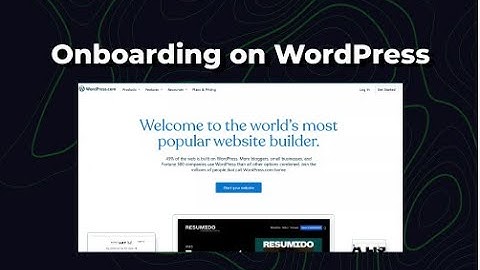 The user flow Onboarding on WordPress