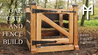 Traditional Oak Gate and Fence with Hand Forged Hardware