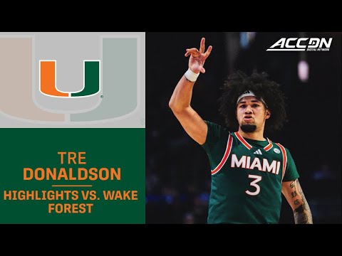 Miami's Tre Donaldson Highlights vs. Wake Forest