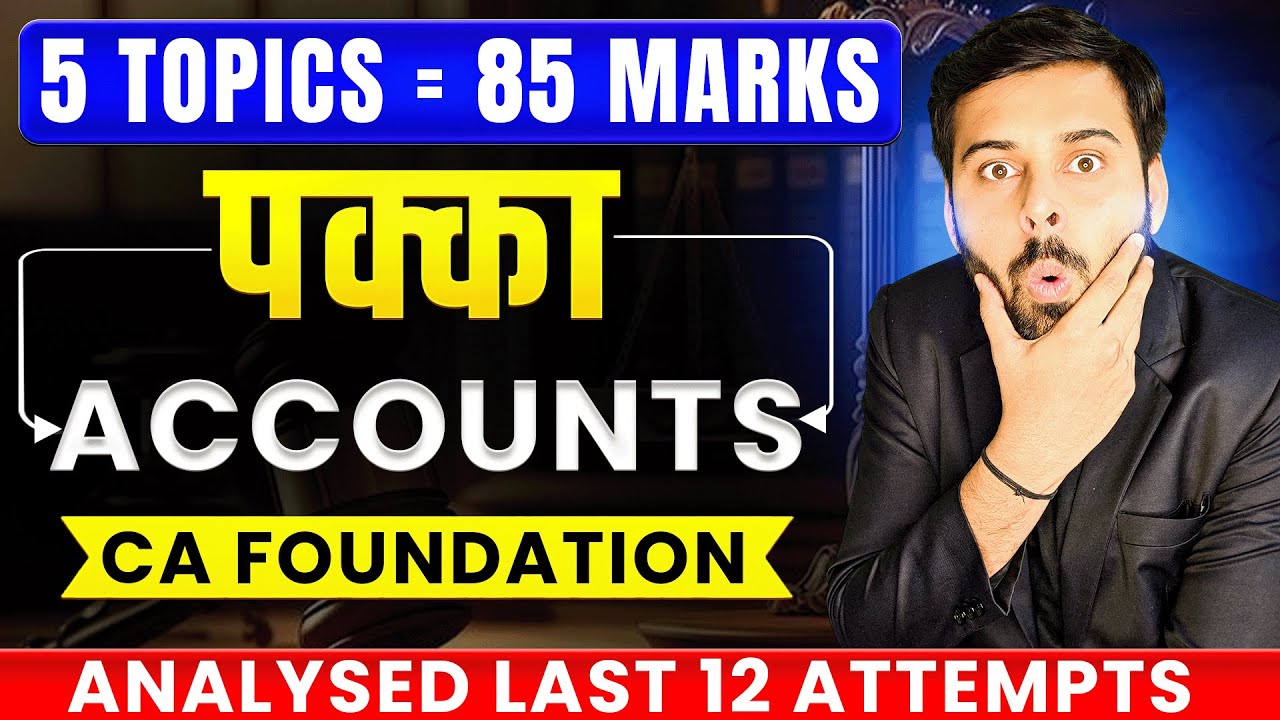 Most Important Topics with Questions for CA Foundation Accounts Jan 26 || ABC Analysis