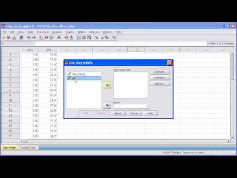 4.5 One Way Analysis of Variance - ANOVA: PASW (SPSS) Statistics v.17 video