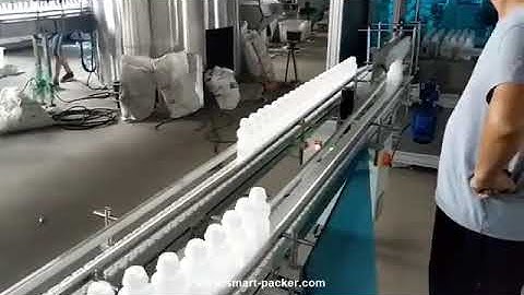 Automatic empty milk bottle high speed unscrambling feeding cutting counting sorting line video