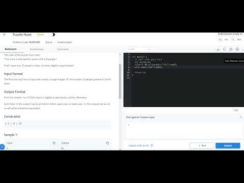 PUZZLE HUNT  SOLUTION || STARTER 99 || CODECHEF