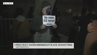 Crowd Gathers In Sf To Protest Minnesota Ice Shooting