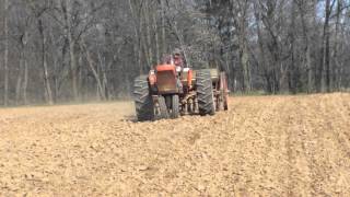 Allis-Chalmers D17 sowing oats.