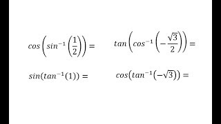 Trig Function Values of Inverse Trig Function Values Using Reference Triangles (Not Q1)