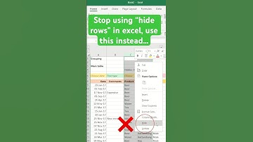 Stop using “HIDE ROWS” in #excel use grouping instead