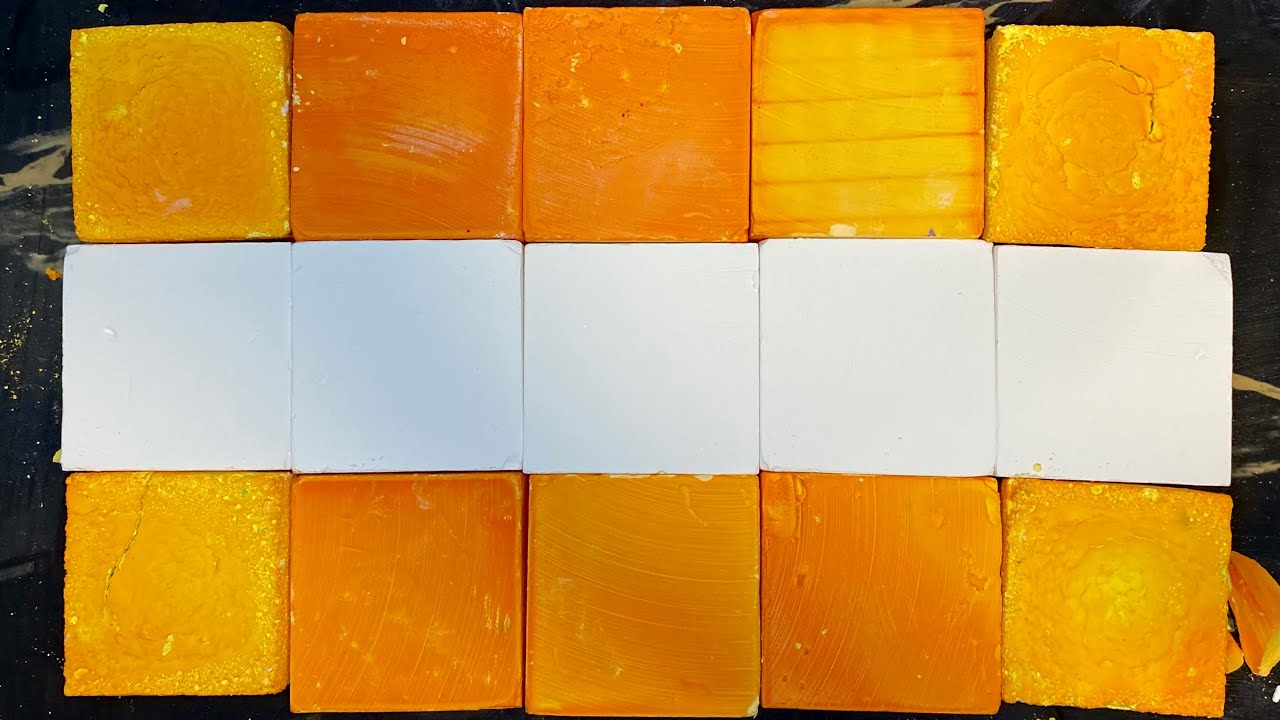 Dyed Yellow and Freshies Soft Blocks Crush | Oddly Satisfying