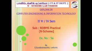 RDBMS Lab Ex-5a