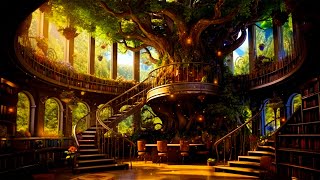 A Magic Library Tree 🌳 Enchnated Magical Music & Soothe Sound | Dream Well, Relax Your Mind, Asleep