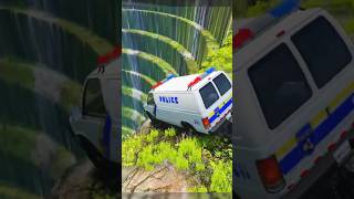 Police Van Car vs Deep pit - BeamNG.drive #beamngdrive #policecar #shorts