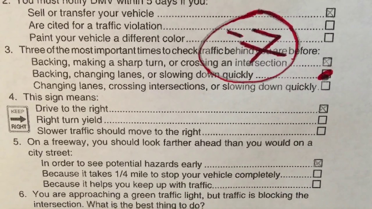 2018 California DMV Written Permit Test ACTUAL EXAM ...