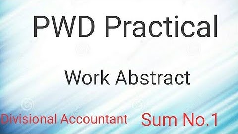 PWD Practical - Work Abstract - Sum No.1 (tamil)