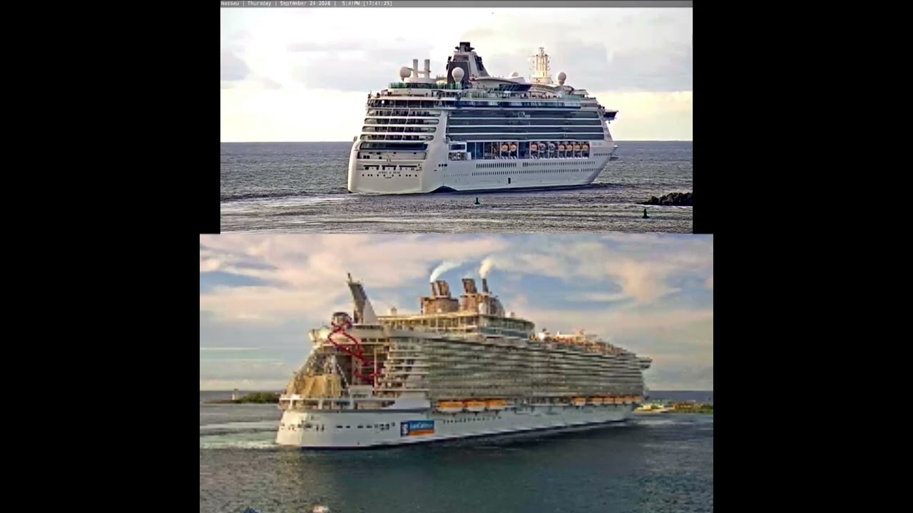 Oasis of the seas departing in Nassau with #cruise horn part 15