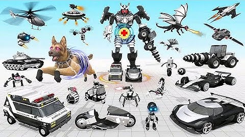 Ambulance Transforms Robot Rescue Crime City In Robot Car Transform Game - Android iOS Gameplay