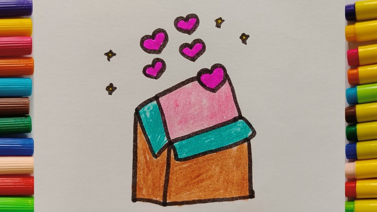 2026 drawing easy and beautiful ।। Gift 🎁 box drawing।। #drawing 