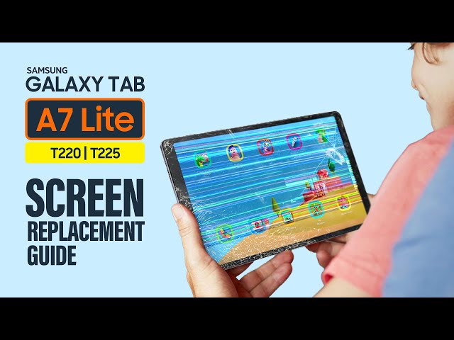 Full Screen with Screen Frame for Samsung Galaxy Tab A7 Lite Tab A7 Lite  Wi-Fi SM-T220 LCD Display Touch Digitizer Screen Replacement with Tool Kit