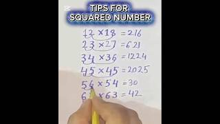TIPS FOR SQUARED NUMBER #maths #easy #mathstricks #study #sabscribe