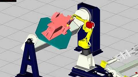 FANUC Robot Welding Cell with 2 axis positioner   Roboguide Simulation