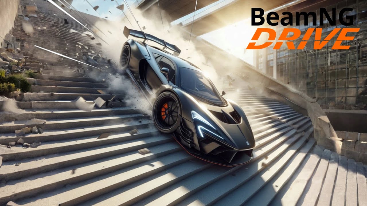 Véhicules VS 10 000 MARCHES D'ESCALIERS sur BEAMNG (Très surprenant)