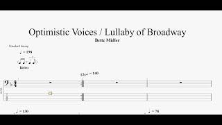 Bette Midler - Optimistic Voices / Lullaby of Broadway (bass tab)