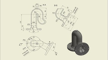 Tutorial Inventor - 099 CURVED PIPE CONNECTION (Part-061)