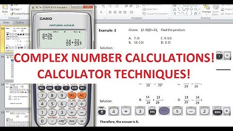 COMPLEX NUMBER CALCULATIONS| CALCULATOR TECHNIQUES