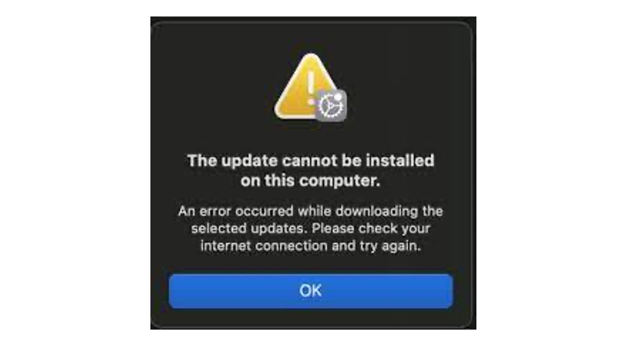 The Update Cannot Be Installed On This Computer On macOS - YouTube